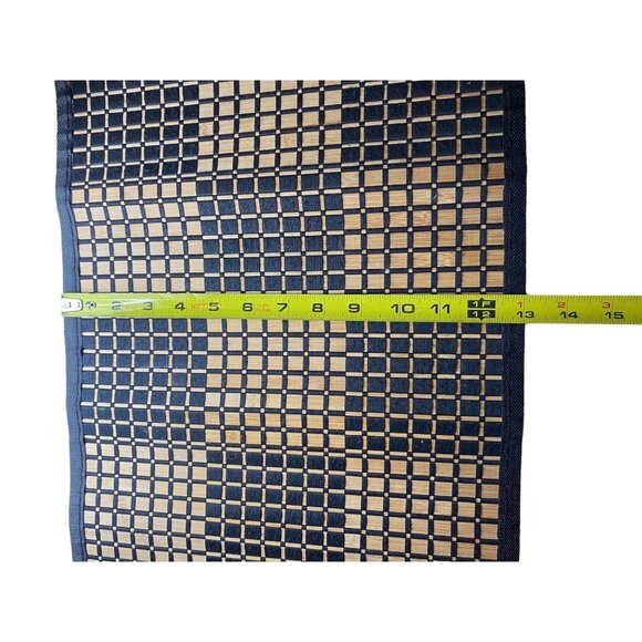 Handcrafted Bamboo & Black Woven Pattern Placemats Set/6 Dining Table - Picture 5 of 7